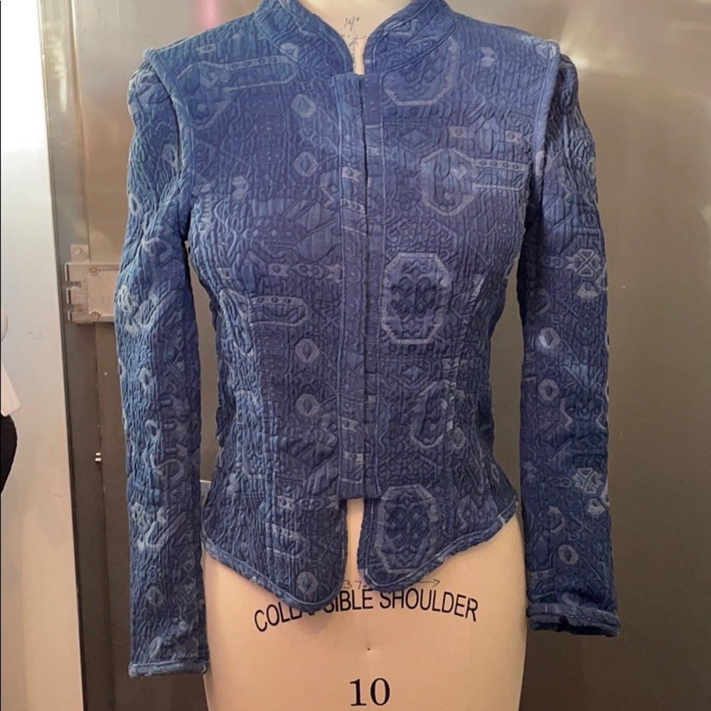 Zara Blue Brocade jacket M